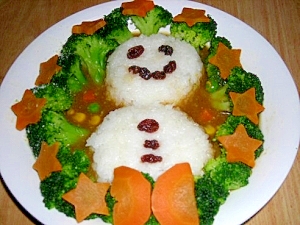 クリスマス★雪だるまカレー レシピ・作り方